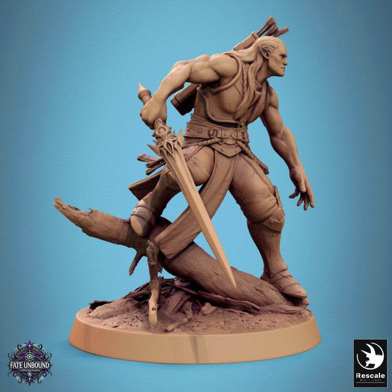 Moon Elf Sentinel - Slide Sword