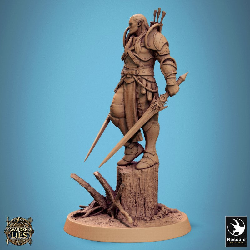 Moon Elf Sentinel - Stand Tree Dual Sword