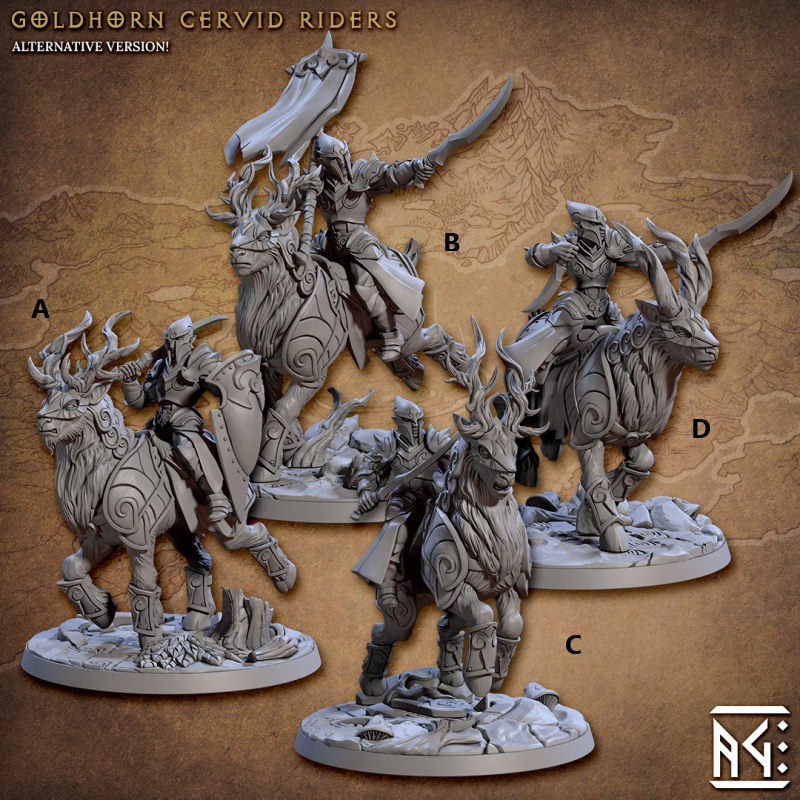Miniature Goldhorn Cervid Riders - Helmet by Artisan Guild