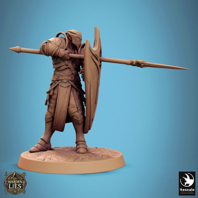 Moon Elf Sentinel - Hold Line Spear Shield B