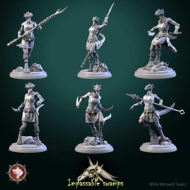 miniature Lizardfolk Warriors Females by White Werewolf Tavern