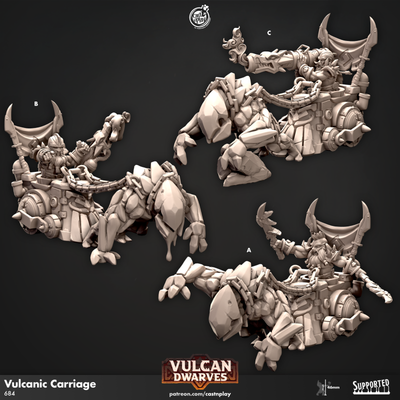 miniature Vulcanic Carriage by Cast n Play
