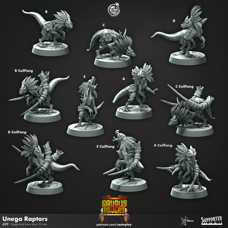miniature Unega Raptors by Cast n Play