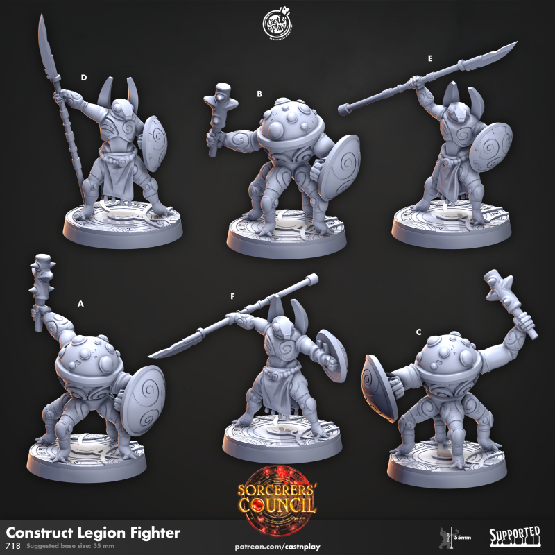 miniature Construct Legion Fighter by Cast n Play