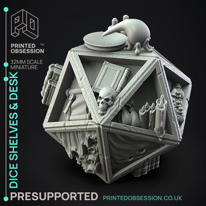 Miniature Dice Shelves & Desk by Printed Obsession