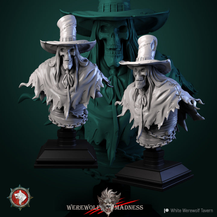 miniature Ghost Bust by White Werewolf Tavern