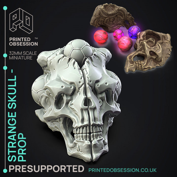 Miniature Strange Skull by Printed Obsession