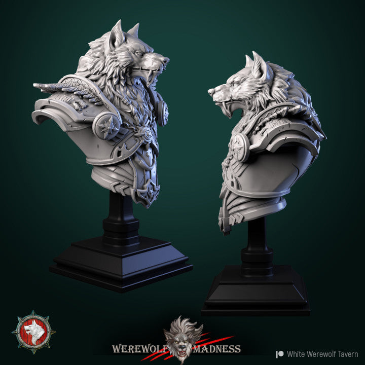 White Werewolf Bust