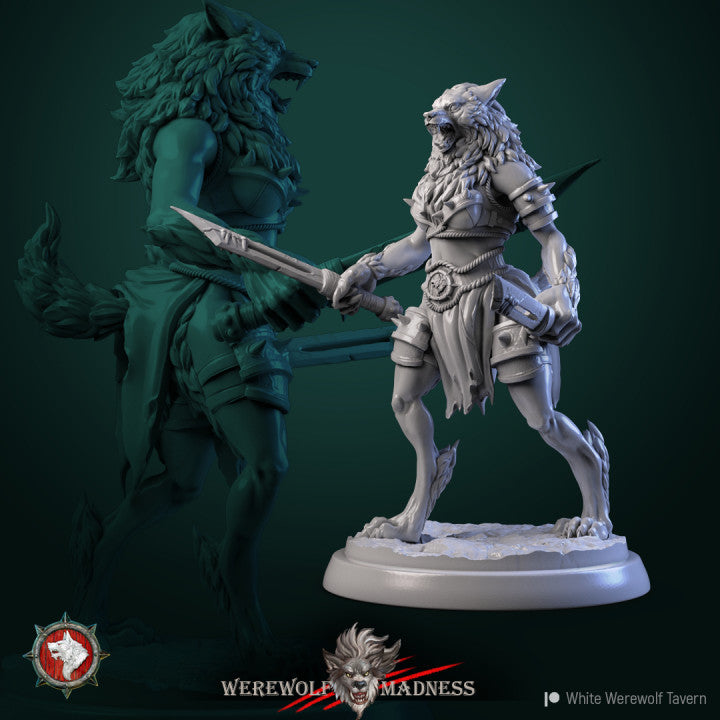 miniature Werewolf Female by White Werewolf Tavern