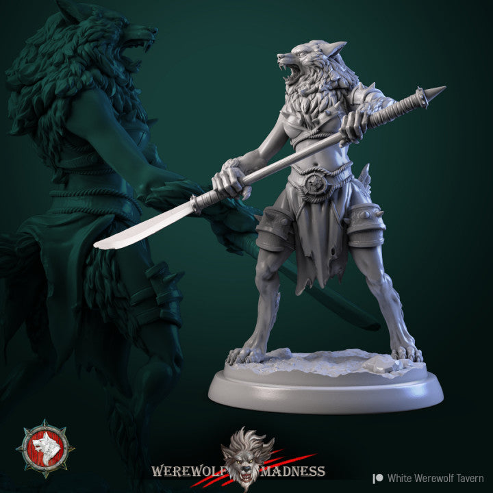 miniature Werewolf Female by White Werewolf Tavern