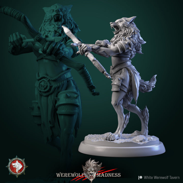 miniature Werewolf Female by White Werewolf Tavern