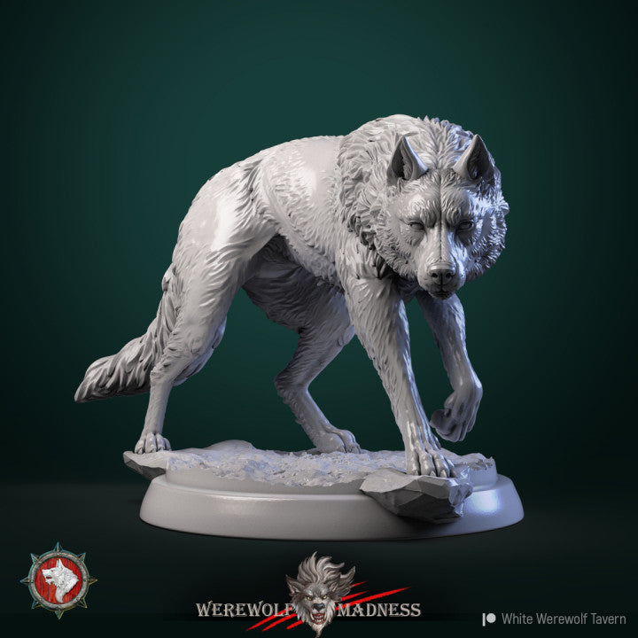 miniature Wolf by White Werewolf Tavern