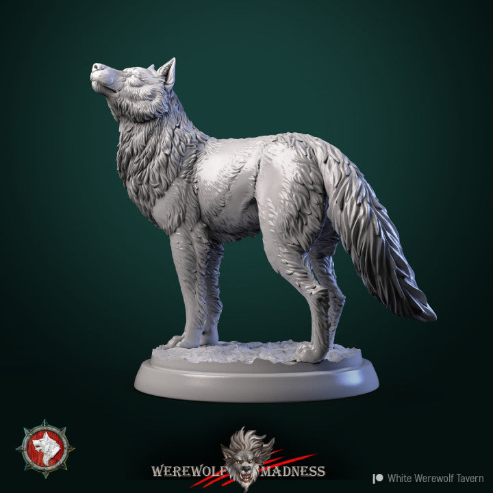 miniature Wolf by White Werewolf Tavern
