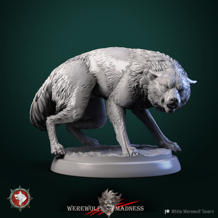 miniature Wolf by White Werewolf Tavern