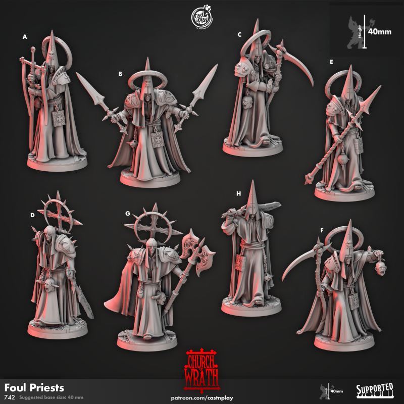 Miniature Foul Priests by Cast n Play
