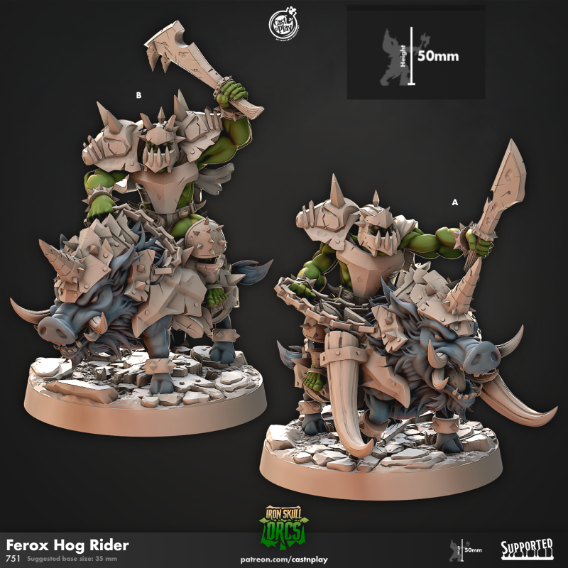 Miniature Ferox Hog Rider by Cast n Play