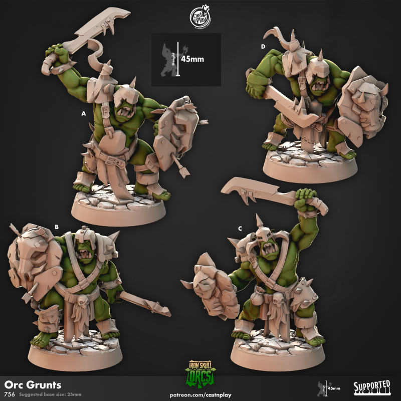Miniature Orc Grunts by Cast n Play