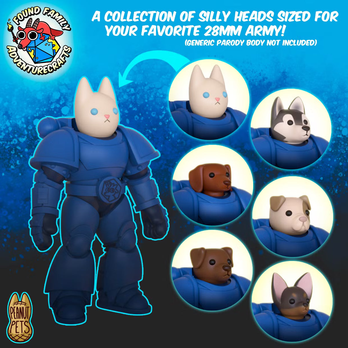 28mm Cartoony Pet Heads