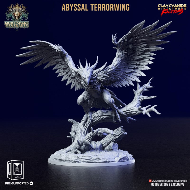 Miniature Abyssal Terrorwing by Clay Cyanide