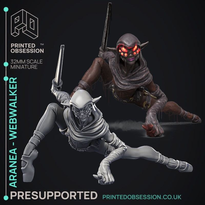 miniature Aranea - Web Walker Drow by Printed Obsession