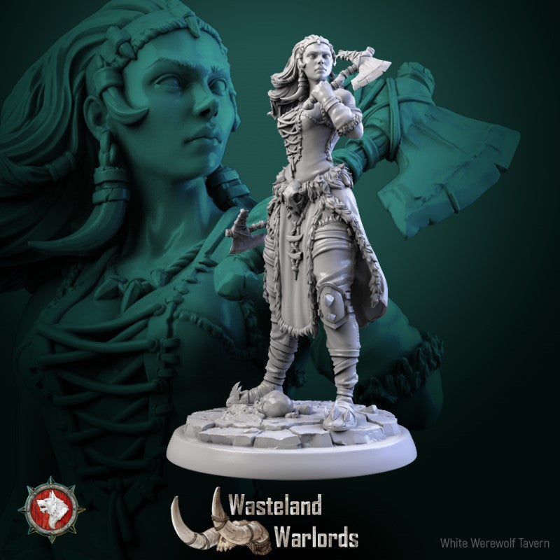 miniature Barbarian Warlord Set by White Werewolf Tavern