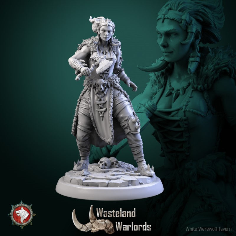 miniature Barbarian Warlord Set by White Werewolf Tavern