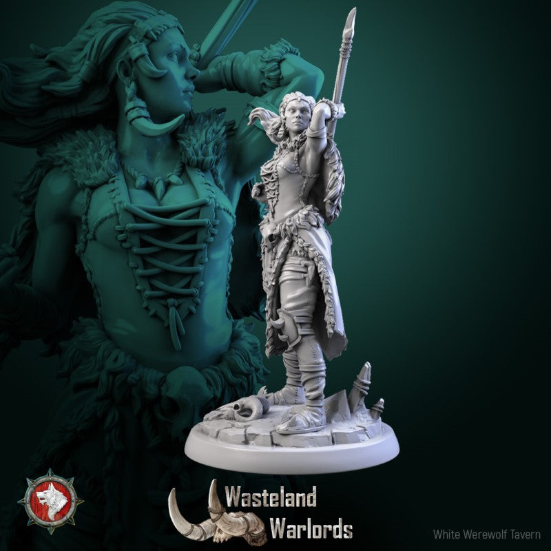 miniature Barbarian Warlord Set by White Werewolf Tavern