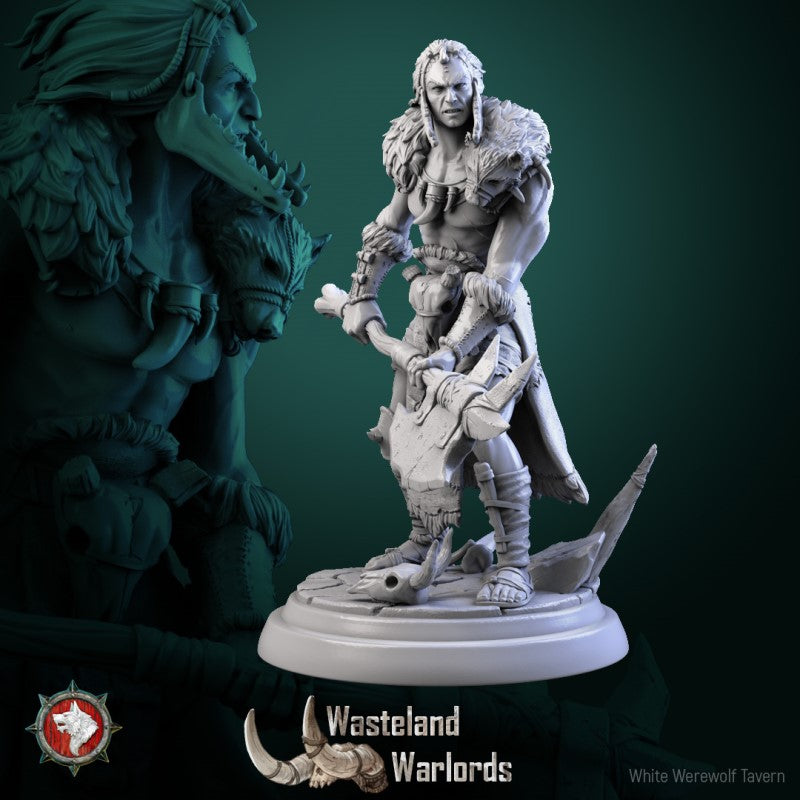 miniature Barbarian Warlord Set by White Werewolf Tavern
