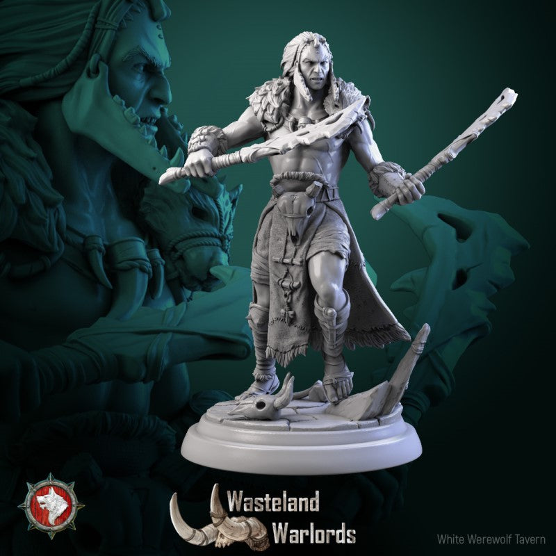 miniature Barbarian Warlord Set by White Werewolf Tavern