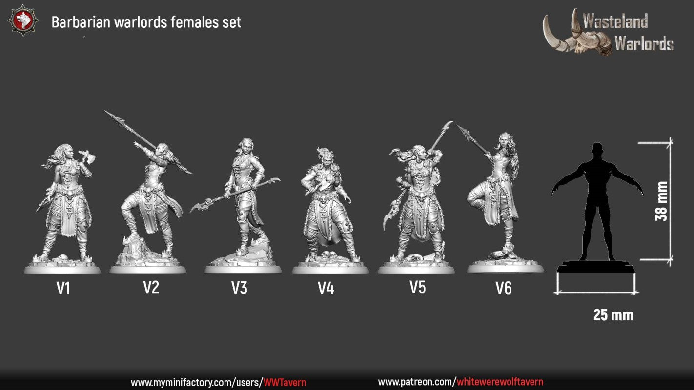miniature Barbarian Warlord Set by White Werewolf Tavern