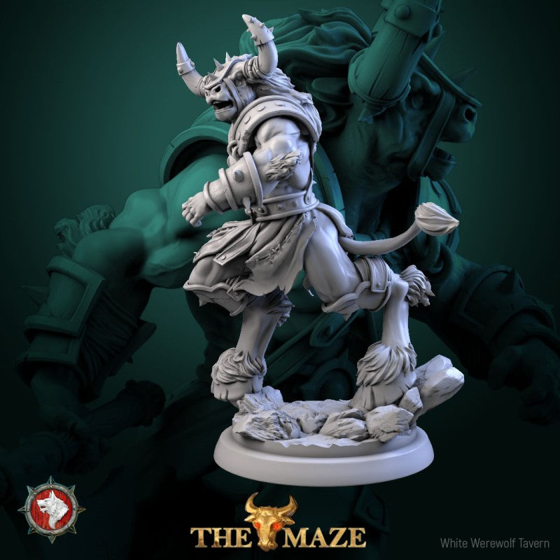miniature Beastman Charger Set by White Werewolf Tavern