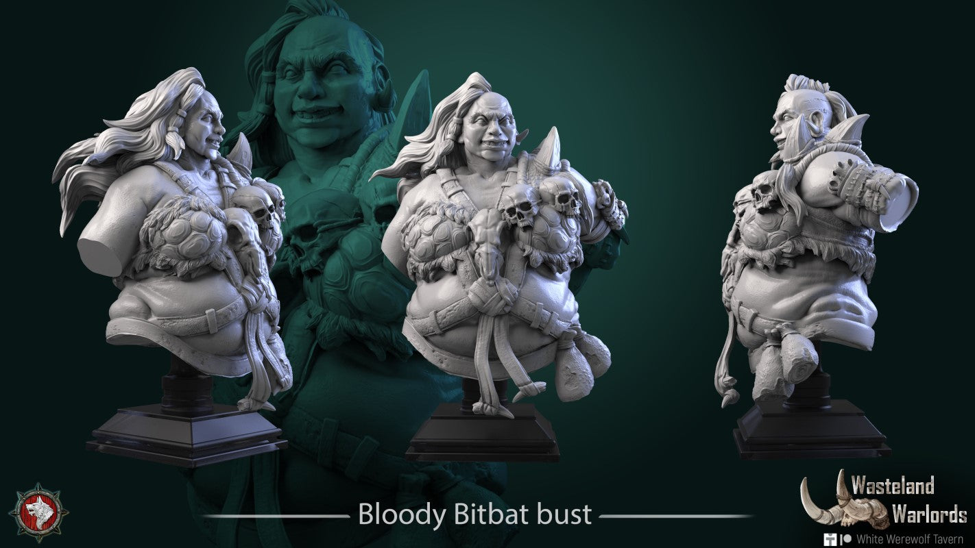 miniature Bloody Bitbat Bust by White Werewolf Tavern