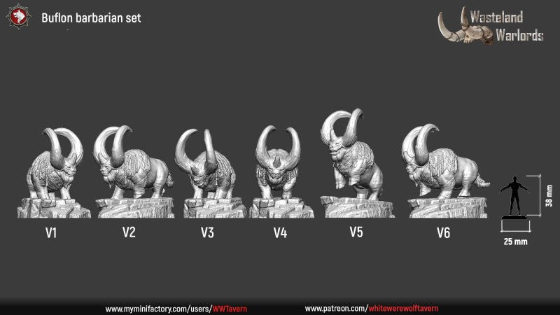 miniature Buflon Barbarian Set by White Werewolf Tavern