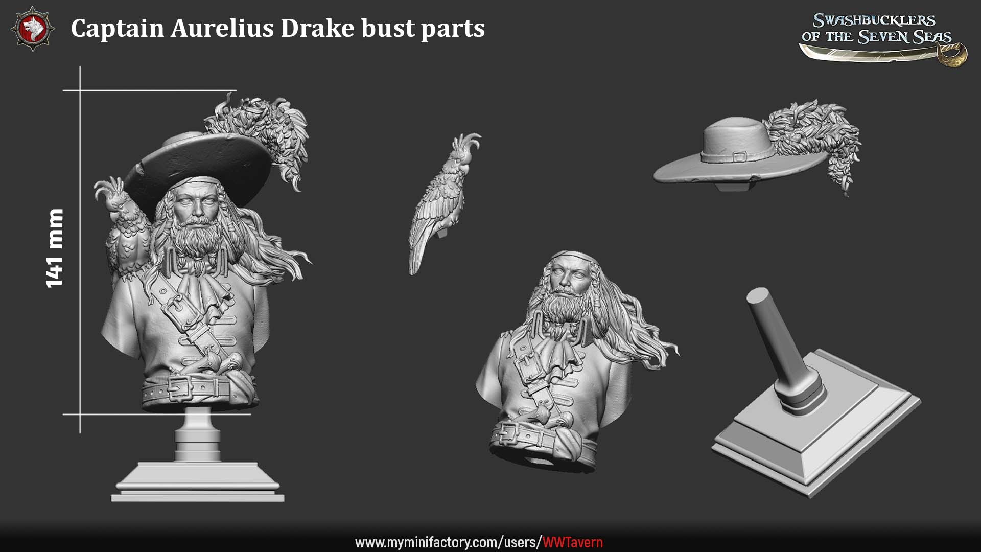 Captain Aurelius Drake - Bust