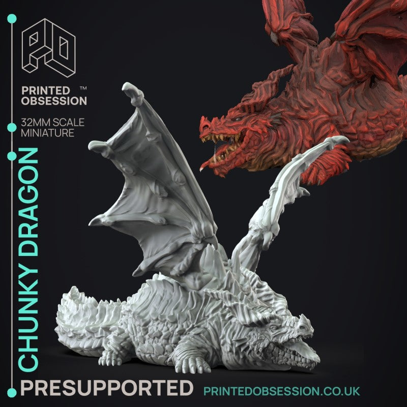 miniature Fat Dragon by Printed Obsession