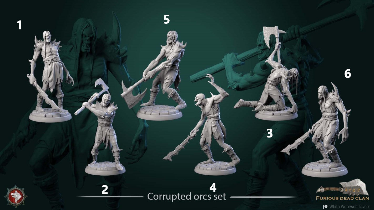 miniature Corrupted Orcs by White Werewolf Tavern