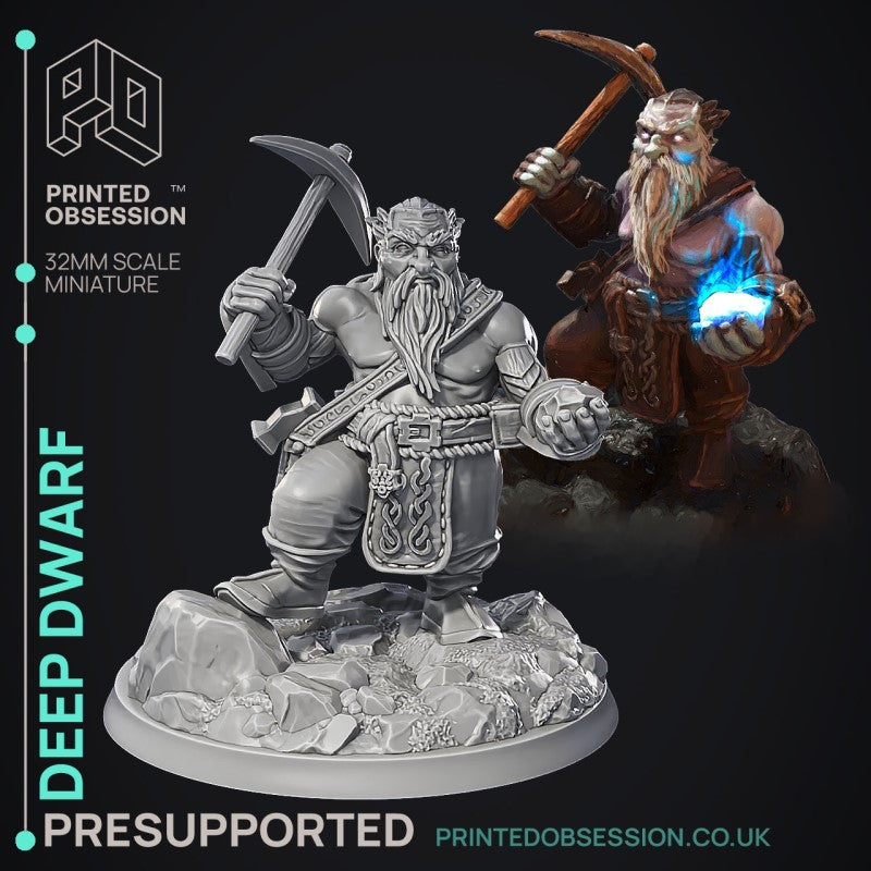 Miniature Deep Dwarf by Printed Obsession