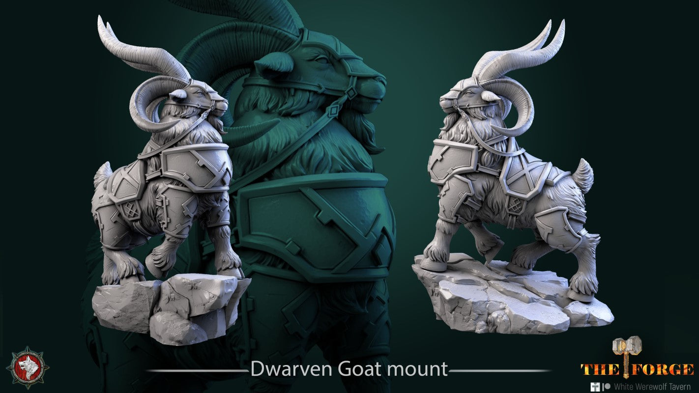 miniature Dwarven Goat Mount by White Werewolf Tavern