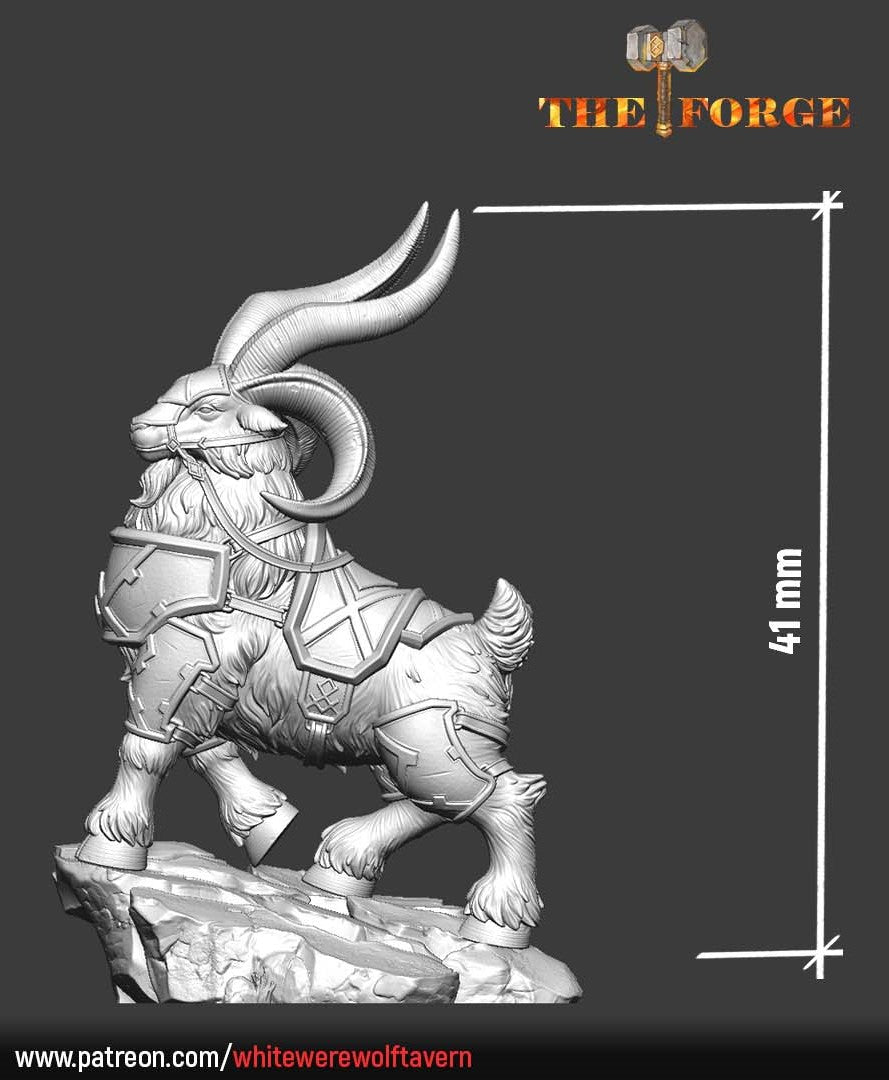 miniature Dwarven Goat Mount by White Werewolf Tavern