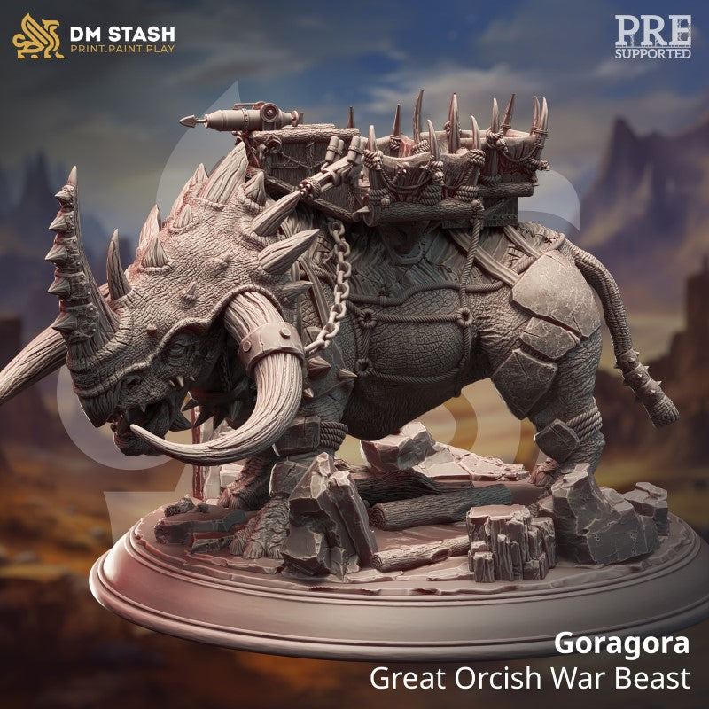 miniature Goragora - Great Orcish War Beast by DM Stash