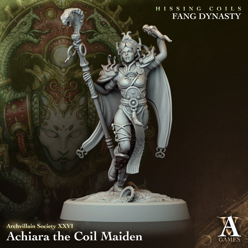 miniature Achiara - The Coil Maiden by Archvillain Games