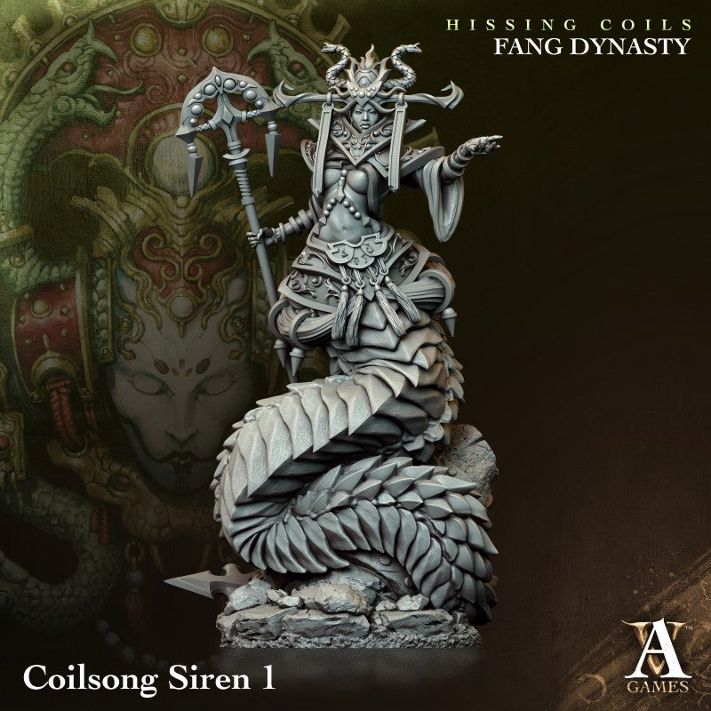 miniature Coilsong Siren by Archvillain Games