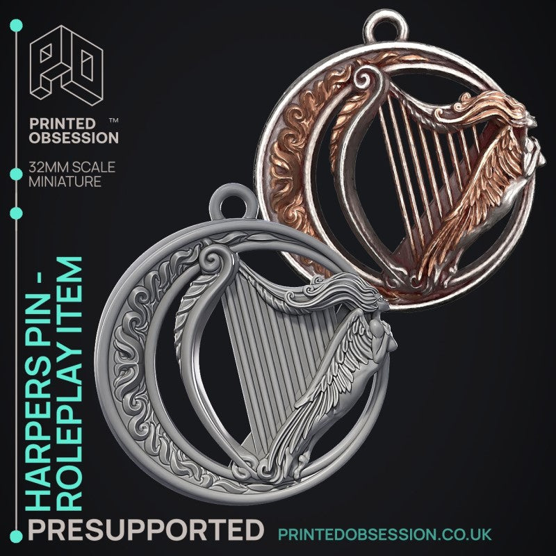 miniature Harpers Pin by Printed Obsession