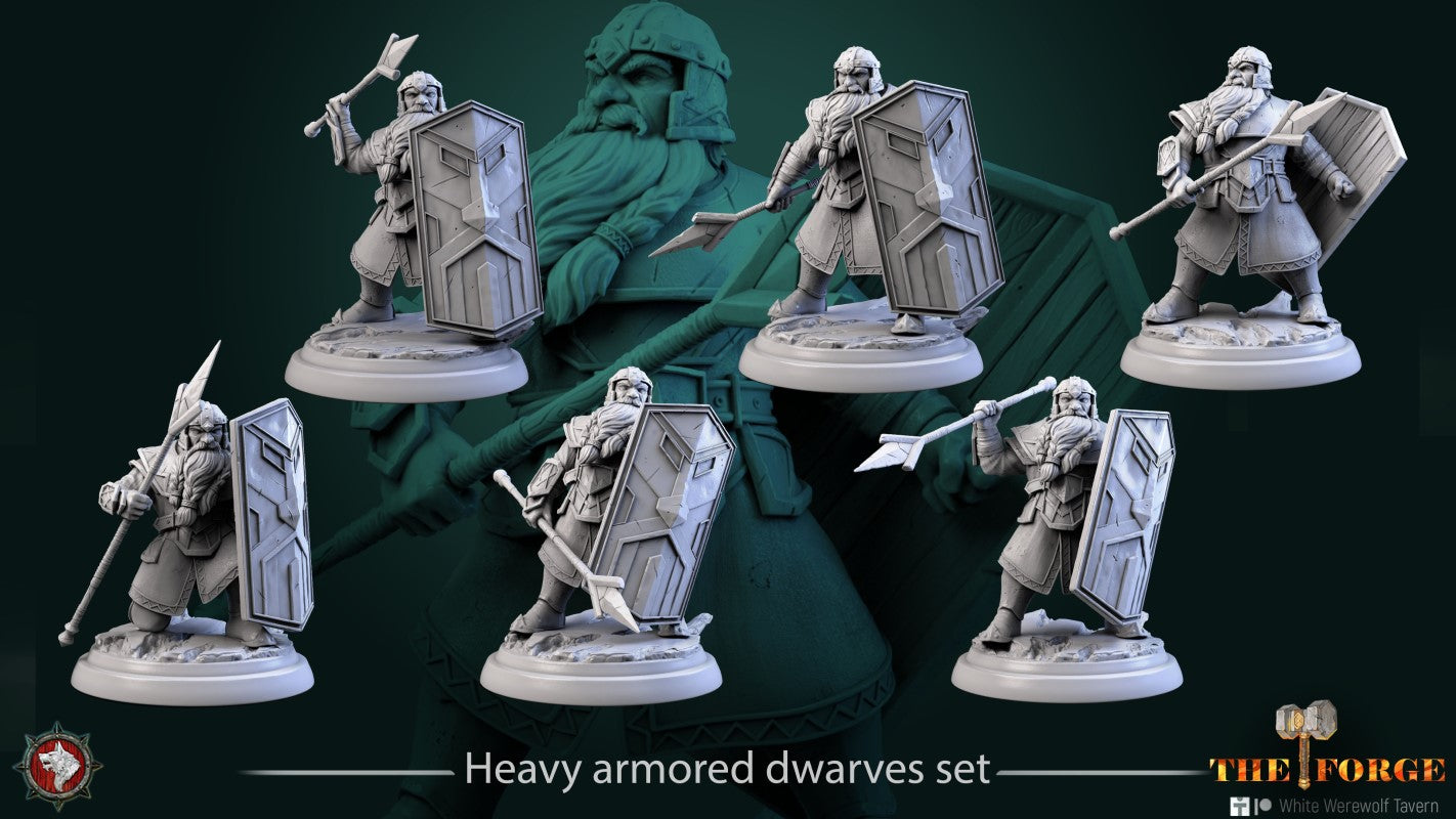 miniature Heavy Armored Dwarves by White Werewolf Tavern