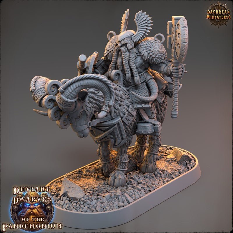 Miniature Hellgo Drauper on Fire Goat by Daybreak Miniatures