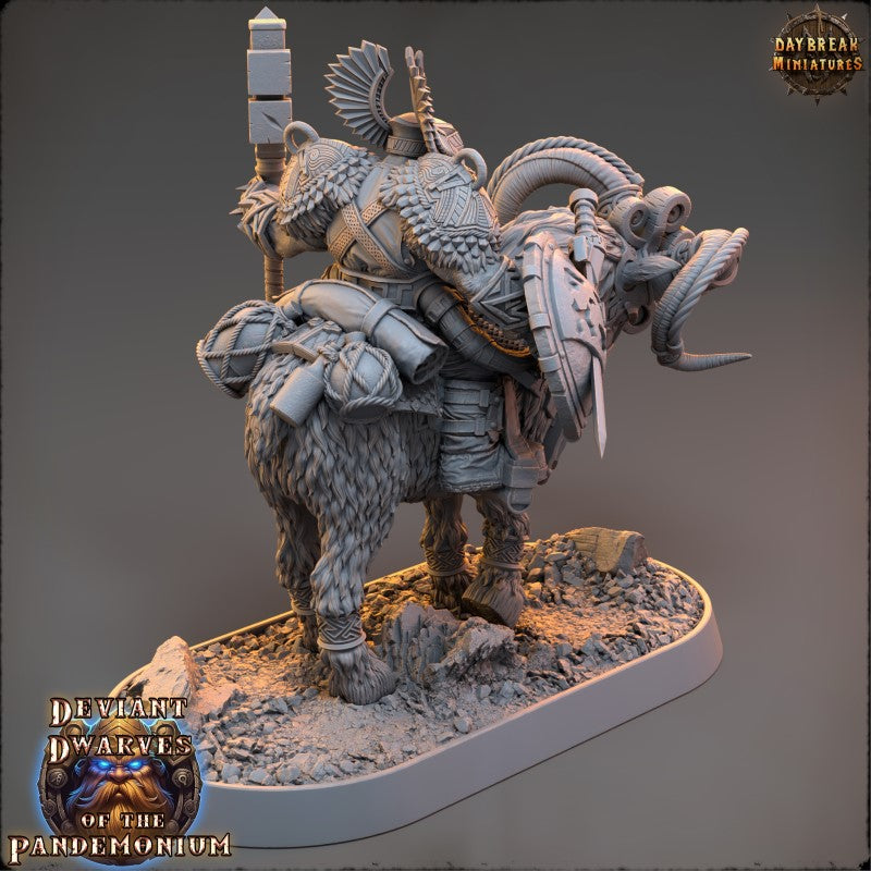 Miniature Hellgo Drauper on Fire Goat by Daybreak Miniatures