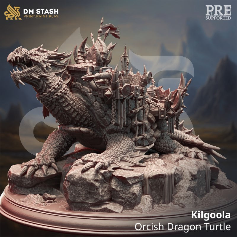 miniature Kilgoola - Orcish Dragon Turtle by DM Stash