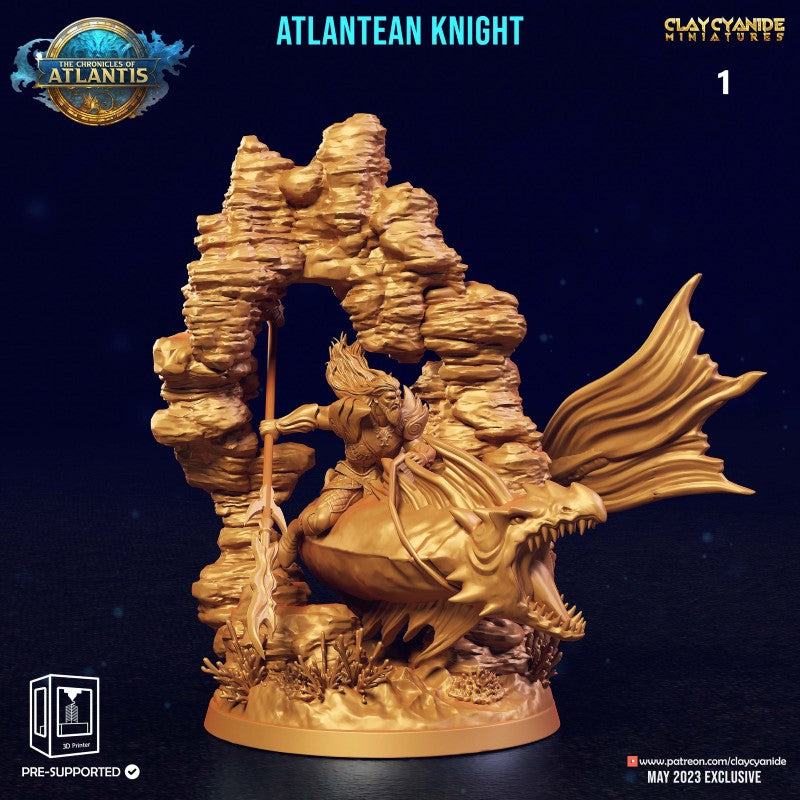 miniature Atlantean Knight by Clay Cyanide