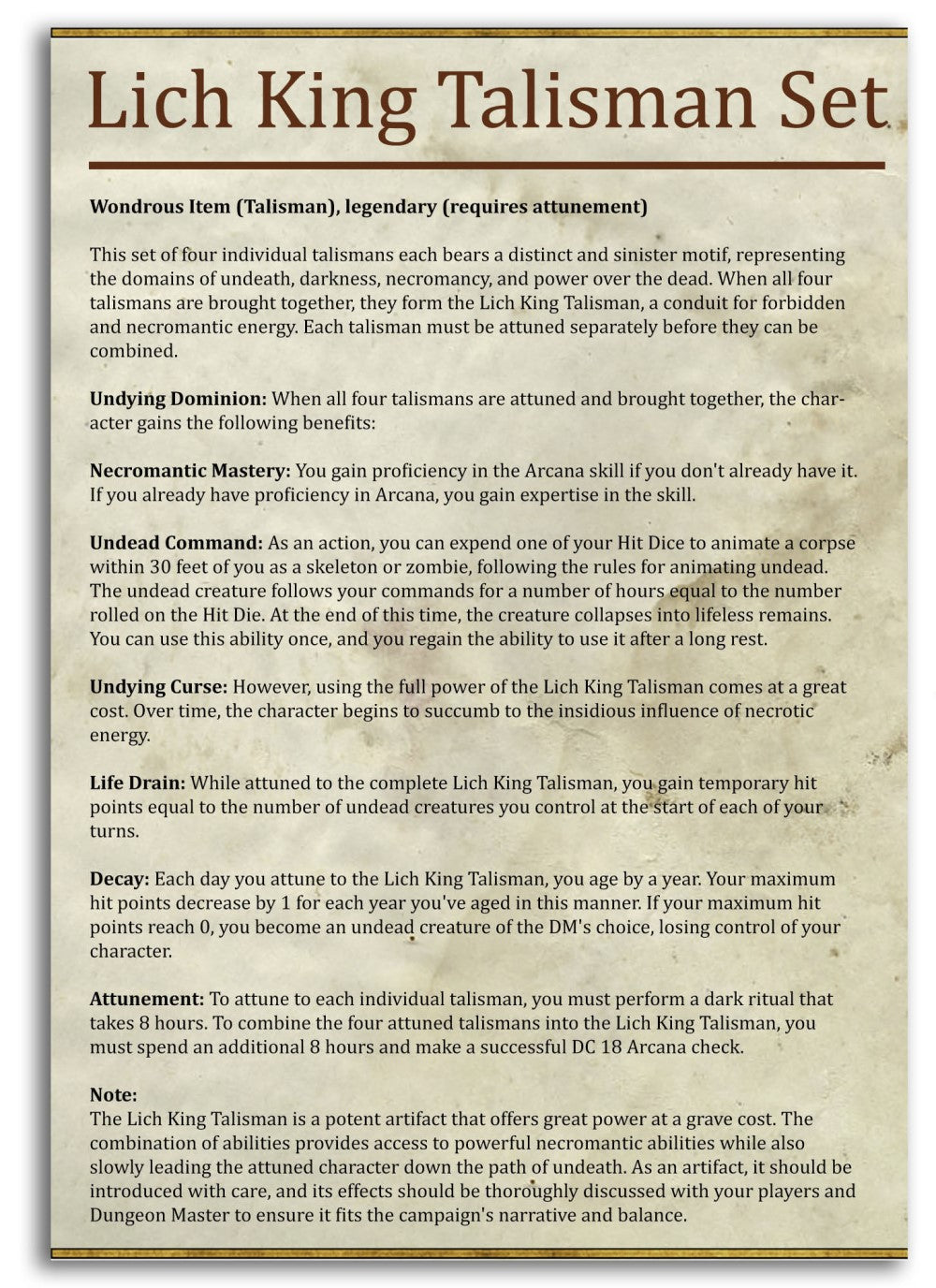 miniature Lich King Talisman by Printed Obsession