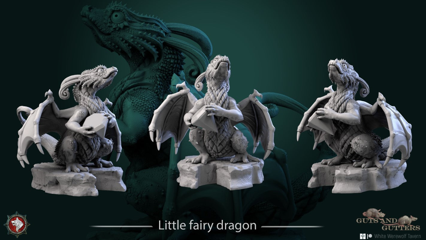 miniature Little Fairy Dragon by White Werewolf Tavern